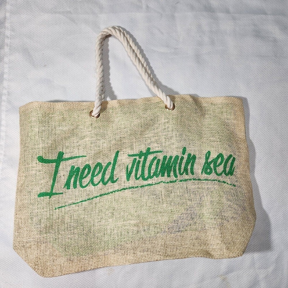 Pier 27 Tote Bag Large Beach bag Logo "I Need Vitamin Sea" Shoulder bag